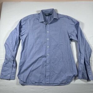 POLO RALPH LAUREN BLUE BUTTON DOWN LONGSLEEVE REGENT COLLARED SHIRT BLUE